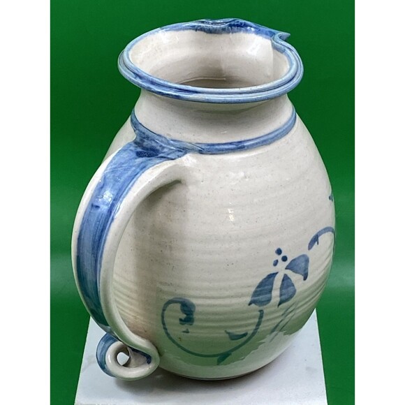 Vintage Custom Pottery Pitcher w/Unique Flip Bottom Handle Artist Signed Erin 98 - Picture 6 of 12